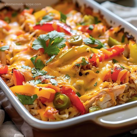 Fajita Chicken Casserole Fajita Rice Bake, Fajita Chicken Casserole With Rice, Fajita Chicken Rice Bake, Fajita Chicken Casserole Oven Baked, Chicken Fajita Rice Bake, Frito Chicken Casserole, Chicken Fajita Casserole With Rice, Chicken Rice Vegetables, Shredded Chicken Rice