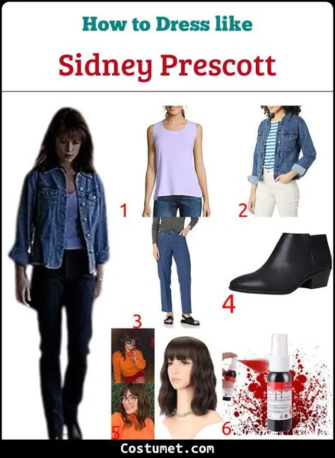 Sidney Prescott Costume from Scream for Cosplay & Halloween 2023 Scream 1 Halloween Costume, Sidney Prescott Cosplay, Sydney Costume Scream, Sidney Prescott Outfit Halloween, Billy And Sidney Scream Costume, Billy Loomis And Sidney Prescott Costume, Sidney Prescott Halloween Costume, Sidney Scream Costume, Sydney Prescott Halloween Costume