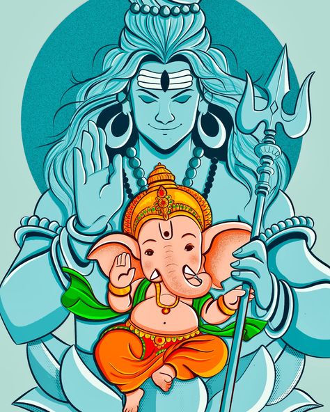 Ganesha with lord shiva digital illustration & drawing ✨happy ganesha chaturthi ✨ . For upcoming concepts, digital drawing, inking, digital art, vector illustration process, follow @designsushama . . . . . . . . #illustration #artwork #digitalart #drawing #digitalillustration #digitalartist #painting #art #vector #ganesha #ganeshchaturthi #illustrator #ganeshachaturthi #digitalillustration #illustrationartists #artist #illustrationart #visualart #procreatetutorial #procreateillustration #dig... Ganesha Chaturthi, Drawing Happy, Art Vector Illustration, Illustration Process, Ganesh Chaturthi, Illustration Artwork, Illustration Drawing, Lord Shiva, Ganesha