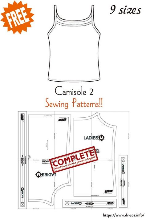 Free Camisole Sewing Pattern, Camisole Sewing Pattern, Tank Pattern Sewing, Camisole Top Sewing Pattern Free, Free Tank Sewing Pattern, Cute Tank Top Sewing Pattern, Sewing Pattern Camisole, Cami Tank Top Sewing Pattern, Camisole Pattern