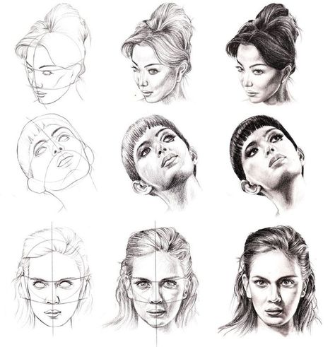 How to draw a face step by step | Drawing | Pinterest | How To ... Faces Angles, Painting Values, Faces Drawings, Workshop Painting, Ako Kresliť, Draw Face, Draw A Face, Face Proportions, Flower Factory