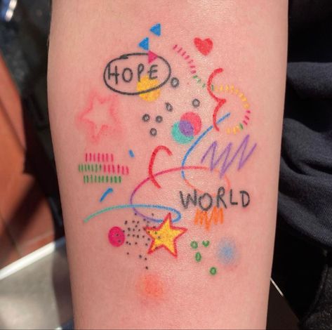 Self-love Tattoo Ideas, Smiley Face Tattoo, Learn To Tattoo, Hope World, Funky Tattoos, Bts Tattoos, Self Love Tattoo, Graffiti Tattoo, Shape Tattoo