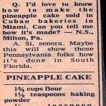 Recipe: Cuban Bakery-Style Pineapple Cake with Pineapple Filling (cooked filling, 1980's) - Recipelink.com Cake With Pineapple Filling, Cuban Bakery, Cake With Pineapple, Pineapple Filling, Pineapple Cake Recipe, Pane Dolce, Cake Mug, Gateaux Cake, Pineapple Cake