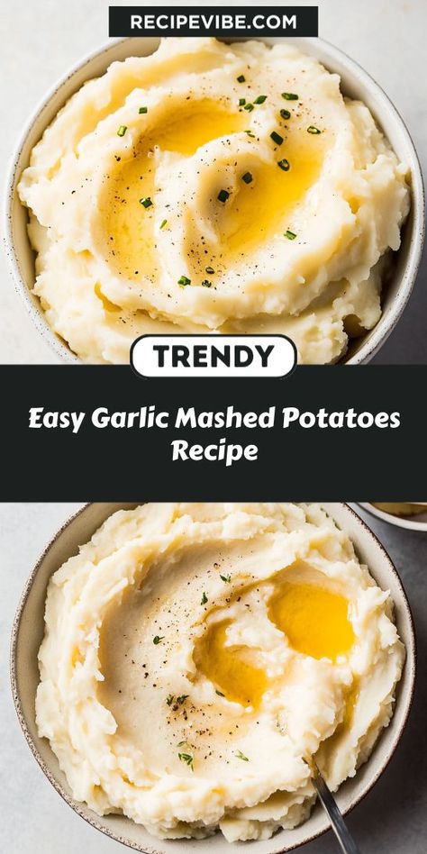 Searching for a quick and delicious mashed potato option? This Easy Garlic Mashed Potatoes Recipe is a must-try for any potato lover! Enjoy a creamy, garlicky delight that’s easy to whip up. Be sure to save it for your next family feast! Easy Garlic Mashed Potatoes, Thanksgiving Mashed Potatoes Recipe, Quick Mashed Potatoes, Creamy Garlic Potatoes, Best Garlic Mashed Potatoes, Garlic Potatoes Recipe, Garlic Mashed Potatoes Easy, Mashed Potatoes Recipe Easy, Mashed Potatoes Thanksgiving