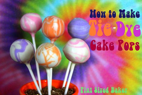 Pint Sized Baker - How to Make Tie-Dye Cake Pops   #CakePop #Funky #HowTo Best Cake Pops, Tye Dye Cake, Jack Skellington Cake, Tie Dye Cake, 25 Cake, Tie Dye Cupcakes, Tie Dye Birthday Party, Diy Cake Pops, Boozy Cupcakes