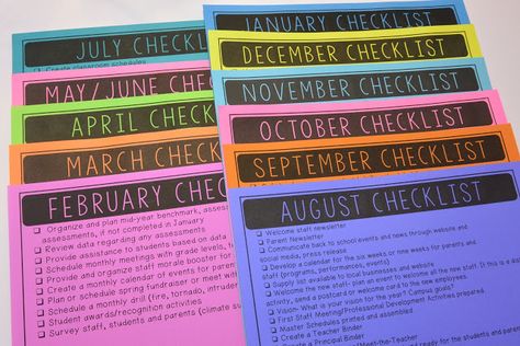 Principal's Monthly To-Do Checklists - Principal Principles High School Assistant Principal Office Decor, Elementary School Administration, Meet The Principal Template, Elementary Principal Office Decor, Preschool Director Office Organization, Principal Meet And Greet Ideas, Elementary Assistant Principal Office, School Office Manager, Principal Office Must Haves