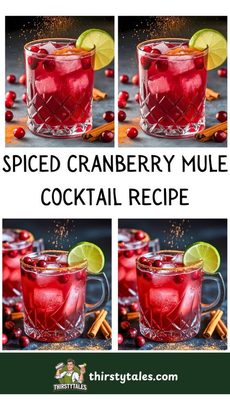 Cranberry Cocktails Thanksgiving, Cranberry Mule, Vodka Mule, Cranberry Cocktail Recipe, Cognac Cocktail, Copper Mule Mugs, Unique Cocktail Recipes, Mule Mugs, Apple Cocktail