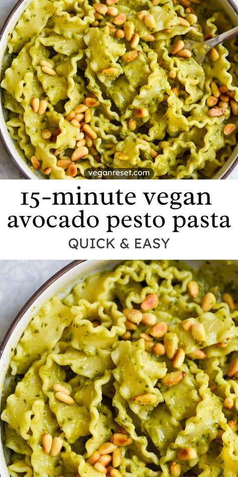 Lazy Healthy Meals, Sugar Free Vegan Recipes, Pesto Ingredients, Pesto Pasta Recipe, Avocado Pesto Pasta, Pesto Pasta Recipes, Quick Easy Vegan, Avocado Pesto, Recipe Vegetarian