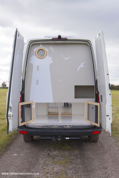 The Dog Van - THIS MOVING HOUSE Van Conversion Dog, Insect Sketch, Van Upgrades, Transit Camper Conversion, Ford Transit Camper Conversion, Ford Transit Camper, Transit Van, Transit Camper, Van Storage