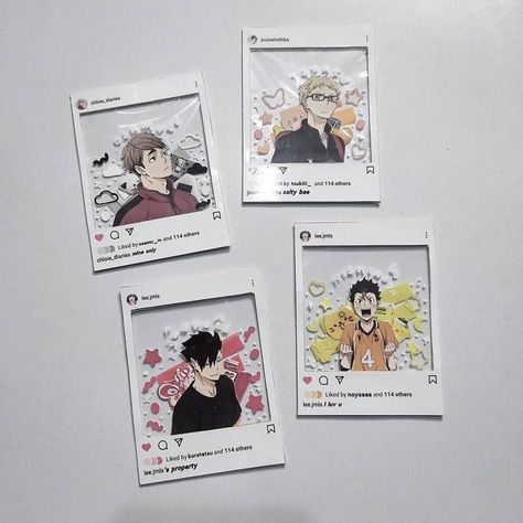 Homemade Anime Gifts, Cute Anime Gift Ideas, Haikyuu Diy Crafts, Anime Gift Ideas Diy, Anime Gifts For Friends Diy, Anime Craft Ideas, Aesthetic Penpal Ideas, Card Inspo Anime, Manga Crafts