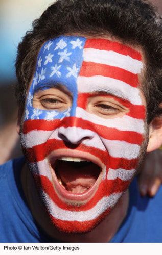 Flag Face Painting Designs: Flag Face Painting Designs: USA Flag Face Paint, World Cup Fans, Vancouver Photos, Usa Makeup, Flag Painting, Flag Face, Painting Tattoo, Unique Makeup, Face Painting Designs