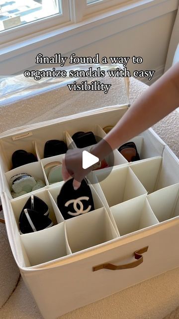 Jenna Crandall on Instagram: "The best storage container! I found the perfect way to store all my sandals with full visibility. The compartments are also interchangeable for larger or smaller shoes. ✨Comment STORAGE✨  Stack multiples on top of each-other.  The perfect shoe organizer and some of my favorite sandals for spring!   Follow my shop @Jenna_Crandall on the @shop.LTK app to shop this post and get my exclusive app-only content!  #liketkit #LTKhome #LTKshoecrush #LTKVideo @shop.ltk  https://liketk.it/4AD2T #amazonfinds #amazonfashion #amazon #amazondeals #amazonseller #amazonmusthaves #amazonprime #homesweethome #homehacks #homedecoration #homestyle #homeorganization #organization #organize #homeideas #styleinspiration #shoeorganizer #closetorganization #closetgoals #closet #closetor Sandal Storage Ideas Closet Space, Sandals Storage Ideas, Sandals Organizer Ideas, Sandal Organization Closets, Flip Flop Storage Ideas, Sandal Storage Ideas, Sandal Organization, Organize Sandals, How To Organize Shoes In Closet