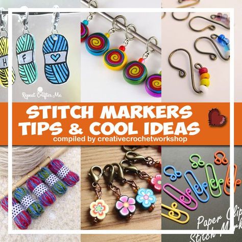 How To Make Stitch Markers, Stitch Markers Diy, Knitting Knowledge, Diy Crochet Hook, Crochet Markers, Diy Stitch, Crochet Workshop, Stitch Markers Knitting, Diy Marker