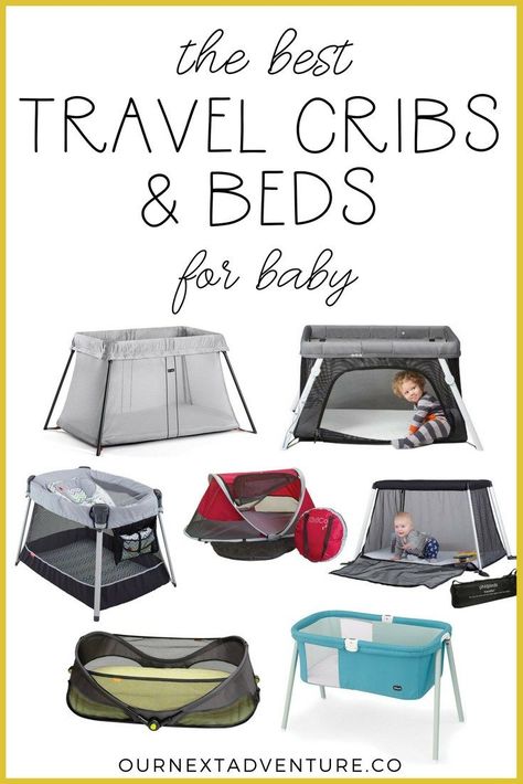 A round up of the best travel cribs and beds for baby, tested and well-loved by traveling families. #familytravel #travelgear #traveltips #babytravel #travelwithkids // Family Travel | Baby Travel | Best Travel Bed | Portable Travel Crib | Flying with Baby | Best Pack and Play | Travel Bassinet | Family Travel Gear | Travel Crib Reviews | Brica | BabyBjorn | Lotus | KidCo Peapod | Phil&Teds Best Pack And Play, Travel Baby Bed, Flying With Baby, Baby Travel Bed, Portable Baby Bed, Travel Bassinet, Portable Bed, Travel Bed, Pack N Play