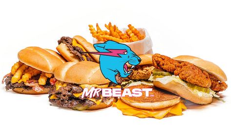 YouTuber Opens Mass Fast-Food Chain With Free Burgers, Money & iPads - DesignTAXI.com Beast Burger, Jimmy Donaldson, Crinkle Fries, Crispy Chicken Tenders, Burger Menu, Mr Beast, Opening A Restaurant, Million Subscribers, Food Technology