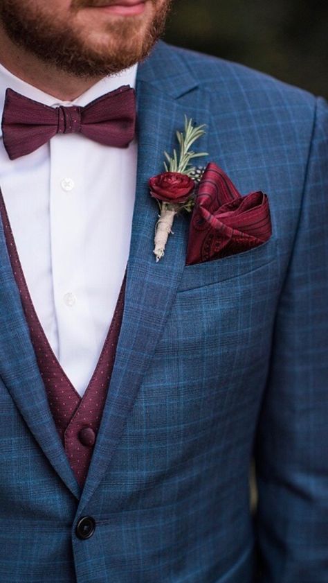 Mens 3 Piece Suits Wedding Groom Attire, Navy And Burgundy Mens Wedding Attire, Navy Blue And Burgundy Suit Men, Navy And Burgundy Groom, Blue Suit Red Tie Wedding, Navy Blue And Burgundy Tuxedo Wedding, Navy And Burgundy Suit Wedding, Groom Suit Vintage Wedding Navy Blue, Navy Blue Groomsmen Suits Burgundy