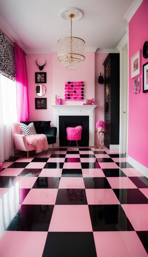 22 Refreshing Pink and Black Bedroom Ideas for New Looks Pink And Black Bedroom Ideas, Pink And Black Bedroom, Black Bedroom Ideas, Black Bedroom, Bedroom Black, Chic Pink, Fresh Design, Modern Spaces, Pink And Black