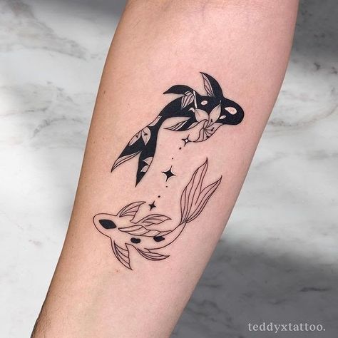 Yin Yang Koi Fish, Tattoo Universe, Pisces Tattoo Designs, Pisces Tattoo, Yin Yang Koi, Pisces Tattoos, Nice Meeting You, Koi Tattoo, Koi Fish Tattoo