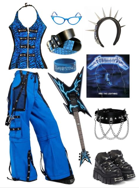 Blue mall goth Grunge Goth Outfits, Space Grunge, Space Girl, Punk Outfits, Grunge Goth, Mall Goth, Goth Outfits, Fantasy Clothing, Pastel Goth