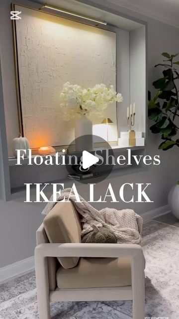 Lack Tv Bench Hack, Lack Wall Shelf Unit Ideas, Lack Ikea Ideas, Floating Shelf Hack, Ikea Lack Shelf Ideas, Ikea Lack Shelf, Ikea Lack Hack, Ikea Lack Wall Shelf, Lack Wall Shelf