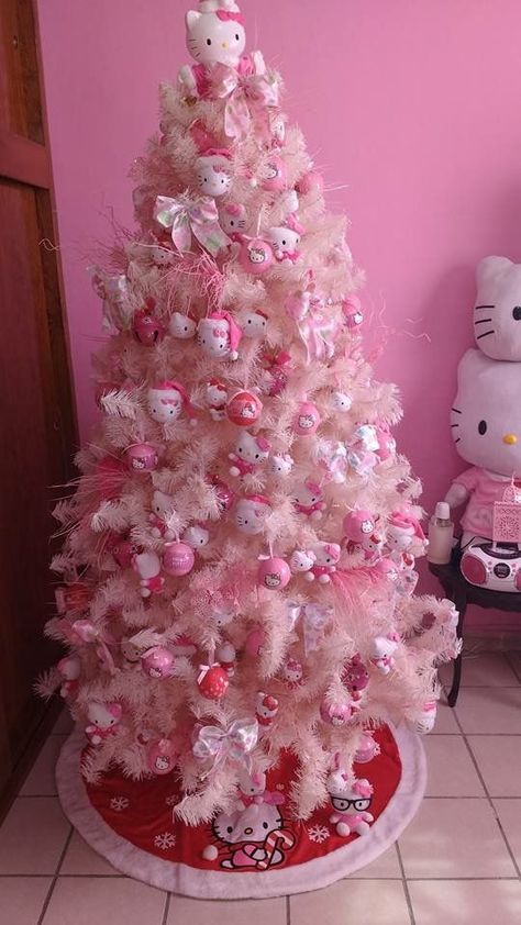 Hello Kitty Outfit, Hello Kitty Christmas Tree, Hello Kitty Room Decor, Images Hello Kitty, Hello Kitty House, Hello Kitty Rooms, Kitty Christmas, Pink Xmas, Hello Kitty Aesthetic