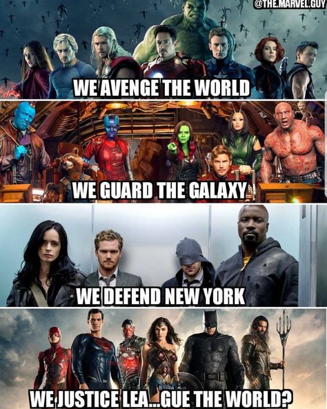 We bring justice to the world. Dc Vs Marvel, Superhero Memes, Funny Marvel Memes, Dc Memes, Marvel Vs Dc, Avengers Memes, Marvel Entertainment, Loki Marvel, Marvel Jokes