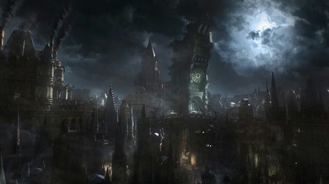 Yharnam skyline: Bloodborne Bloodborne Ps4, Bloodborne Game, Bloodborne Concept Art, Ps4 Exclusives, Bloodborne Art, Soul Game, Demon Souls, Fantasy City, Bloodborne