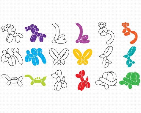 Easy Balloon Animals, Shrinks Dink, How To Draw Balloons, Butterfly Balloon, Horse Balloons, Dog Balloon, Twisting Balloons, Butterfly Balloons, Svg Butterfly