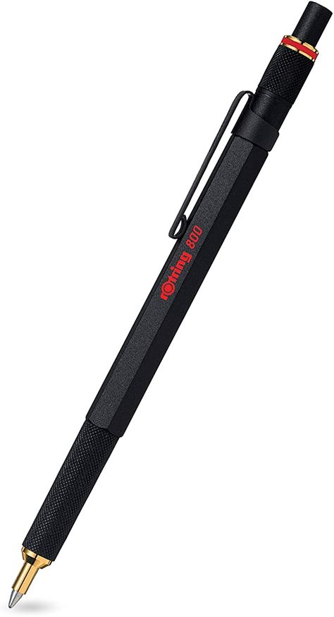 Amazon.com: rOtring 800 Retractable Ballpoint Pen, Medium Point, Black: Office Products Rotring Pens, Gold Hair Colors, Stationary Supplies, Black Office, Best Pens, Pens And Pencils, Pointed Pen, Mechanical Pencils