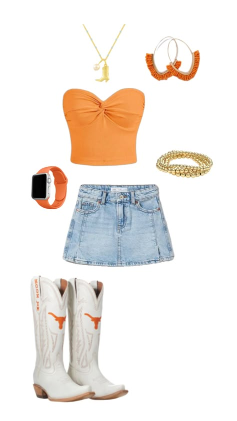 UT austin game day outfit Texas Ou Weekend, Uf Game Day, Texas Longhorns Outfits, Ut Game, College Football Game Outfit, College Game Day Outfit, Rush Week Outfits, Romanticizing College, College Vibes