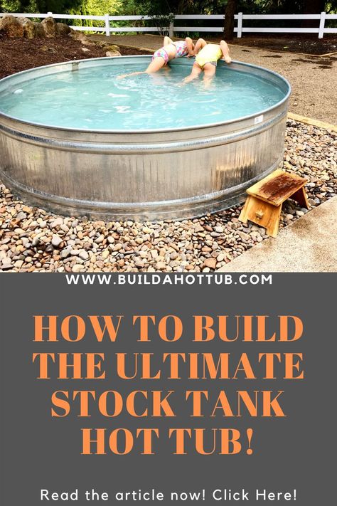 Diy Stock Tank Hot Tub, Stock Tank Heater, Tub With Jets, Poly Stock Tank, Stock Tank Hot Tub, Stock Tank Swimming Pool, Cowboy Pool, Stock Pools, Diy Stock Tank