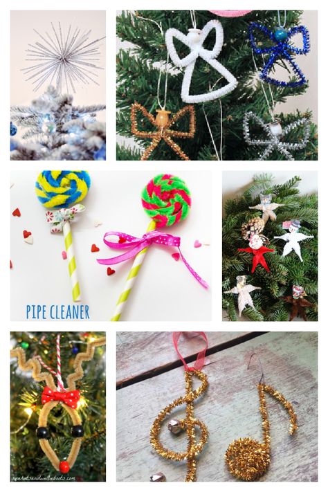 30 Fun & Easy Pipe Cleaner Ornament Ideas To Make This Christmas Easy Pipe Cleaner Ornaments, Christmas Ideas With Pipe Cleaners, Pipe Cleaner Crafts For Christmas, Pipe Cleaner Crafts For Toddlers, Pipe Cleaner Ornaments For Kids, Pipecleaner Christmas Crafts For Kids, Things To Make Out Of Pipe Cleaners, Holiday Craft Ideas For Kids, Pipe Cleaner Christmas Crafts