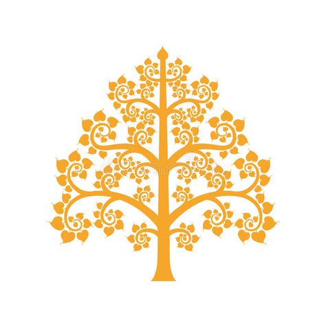 Bodhi Tree Art, Tree Line Drawing, Budha Art, Tree Symbol, Bodhi Tree, Floral Border Design, Thai Style, Free Embroidery Designs, Diy Arts And Crafts