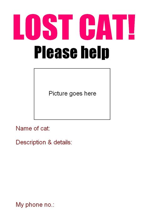 Lost Cat Poster – PoC Lost Cat Poster, Missing Cat Poster, Free Weekly Planner Templates, Black Cat Images, Brochure Examples, Cat Template, Poster Template Free, Blank Templates, Poster Template Design