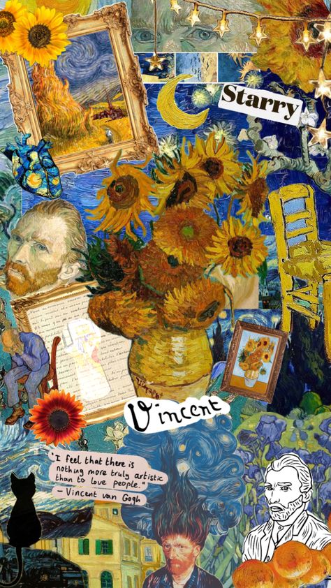 #vangogh #vangoghart #vincentvangogh #art #artist #fineart Background Screensavers, Van Gogh Wallpaper, Van Gogh Quotes, Arte Van Gogh, Sunflower Wallpaper, Van Gogh Art, Collage Art Mixed Media, Phone Wallpaper Images, Paintings Art Prints