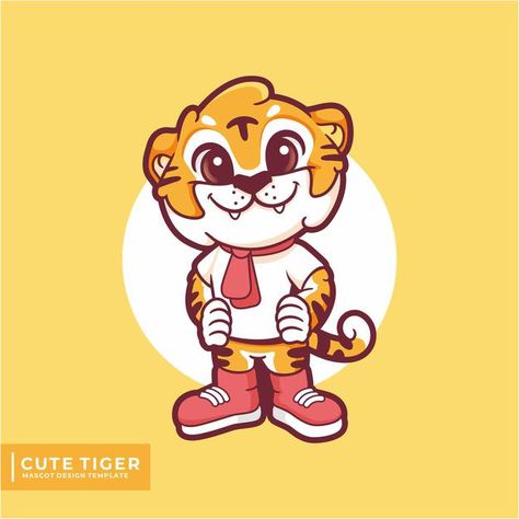 Tiger Mascot Illustration, Tiger Mascot Logo, Tiger Mascot Design, Animal Mascot Design, Tiger Illustration Art, Animal Cartoon Characters, Tiger Drawings, Tiger Black And White, Tattoos Tiger