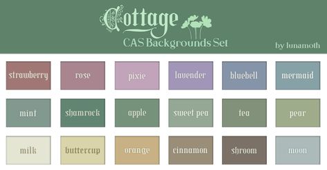 Ts4 Cas Background, Cottage Palette, Background One Color, Sims 4 Cas Background, Cas Background, Strawberry Roses, Cc Mods, Orange Moon, Apple Tea