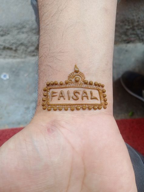 Faisal name tattoos Faisal name mehandi designs Mehendi With Names, Name Design Mehndi, Name In Mehndi Design, Name Mehandi Designs, Couple In Rain, Mehandi Art, Engagement Dress, Dehradun, Engagement Dresses