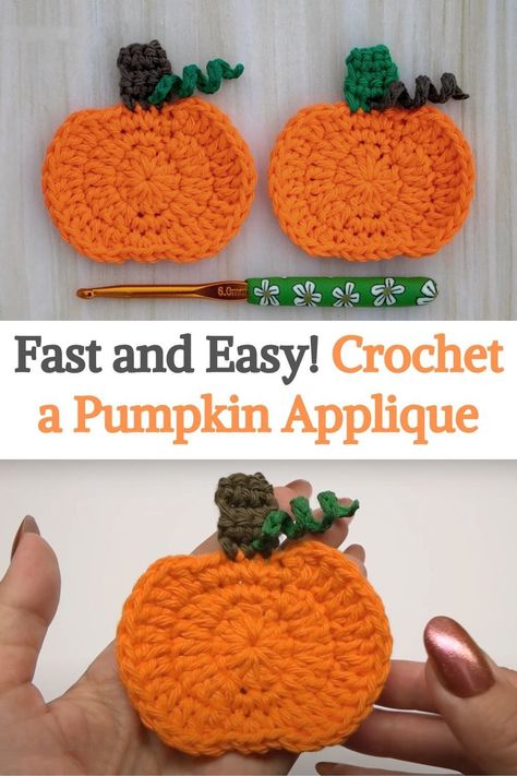 Crochet Pumpkin Applique Free Pattern, Crochet Magnets Free Pattern, Crochet Pumpkin Applique, Crochet Applique Patterns, Crochet Witch Hat, Fall Crochet Projects, Crochet Witch, Fall Applique, Thanksgiving Crochet