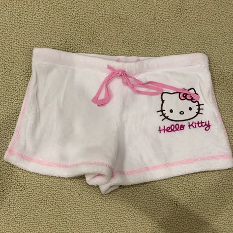 Great To Pair With A Tank Top For Sleepwear. Never Worn Hello Kitty Shorts, Sleepwear Aesthetic, Sanrio Clothes, Hello Kitty Bed, Kitty Clothes, Hello Kitty Clothes, Dr Shoes, Hello Kitty Halloween, Pretty Lingerie