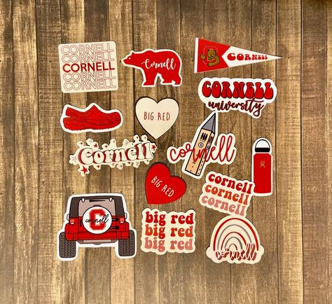 College Stickers, Ed Design, Graduate Student, College Graduate, Graduation Caps, Cornell University, College University, Die Cut Stickers, Personalized Stickers