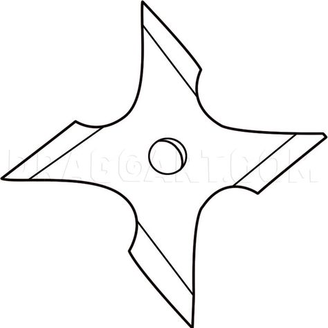 How To Draw A Ninja Star, Step by Step, Drawing Guide, by Dawn | dragoart.com How To Draw A Ninja, Ninja Drawing Easy, Ninja Stars Tattoo, Ninja Stars Drawing, Ninja Star Drawing, How To Draw A Ninja Step By Step, Throwing Ninja Stars Drawing, Ninja Star Template, Ninja Tools