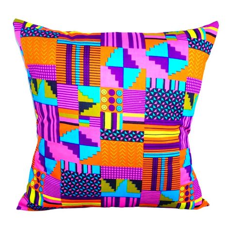 Pink Kente Pillow Cover, African Print Pillow Cover, Ankara Spring Decor Throw Pillow Case, Afrocentric Geometric Abstract, Boho Home Decor by Naijam on Etsy Pink Kente, African Print Pillows, Bohemian Table, Print Pillow, Boho Home Decor, Cozy Feeling, Metallic Fabric, Back Pillow, Boho Home