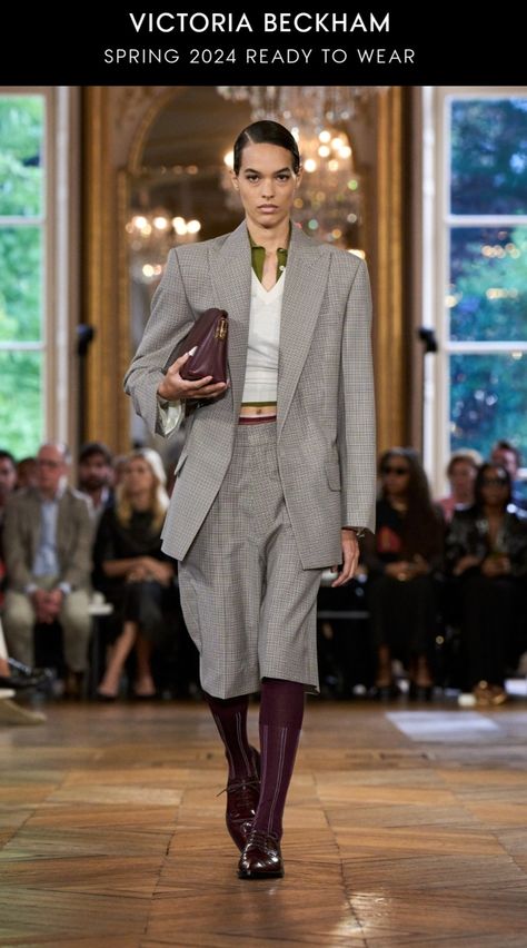 Beckham Suit, Victoria Beckham Fashion, Beckham Fashion, Victoria Beckham Collection, Victoria Beckham Style, Dressed To The Nines, Spring Summer 2024, 2024 Collection, Wool Blazer