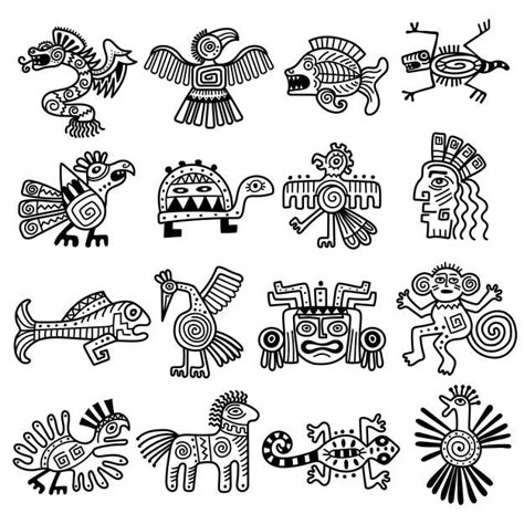 Logotipo tribal antiguo. iconos aztecas ... | Premium Vector #Freepik #vector #fondo #logo #patron #abstracto Mayan Pattern, Inca Art, Mexican Aztec, Aztec Symbols, Mayan History, Inca Tattoo, Native American Tattoo, Aztec Tattoo Designs, Mayan Symbols