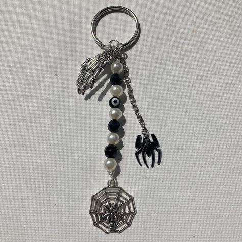 handmade halloween spiderweb goth keychain... - Depop Goth Phone Charm, Goth Keychain, Dr Belongings, Classic Watch Women, Keychain Ideas, Travel Crafts, Handmade Keychains, Handmade Keychain, Necklace Ideas