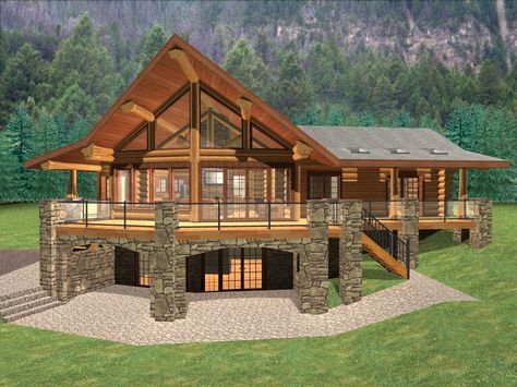 Log Home Kits, Log Cabin Floor Plans, Barn Homes Floor Plans, Log Home Floor Plans, Log Home Plans, Basement House Plans, Cabin Home, Log Cabin Kits, Pool House Plans