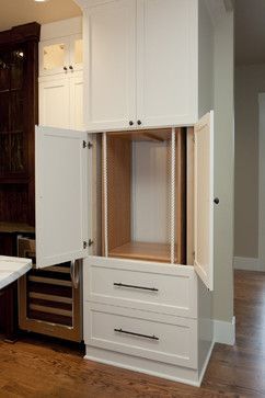 Loft House Ideas, Apartment Backyard, Laundry Chute, Woodland House, Craftsman Bungalows, Loft Apartment, Laundry Room Design, Traditional Kitchen, Tall Cabinet Storage