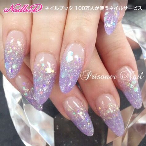 Sparkly Purple Ombre Nails, Pastel Purple Nails, Pastel Pink Nails, Asian Nails, Pretty Nail Designs, Really Cute Nails, Japanese Nails, Soft Nails, Kawaii Nails