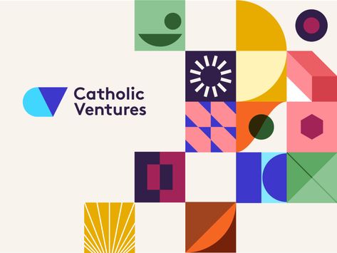 Catholic Ventures | Brand Ideation Bauhaus Pattern, Event Branding, Corporate Design, 로고 디자인, Design Reference, Brand Strategy, Graphic Design Inspiration, Motion Design, Art School